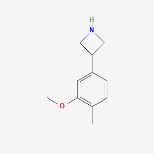 molecular formula C11H15NO B13587453 3-(3-Methoxy-4-methylphenyl)azetidine 