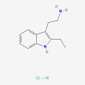 molecular formula C12H17ClN2 B13587507 2-(2-ethyl-1H-indol-3-yl)ethan-1-aminehydrochloride 