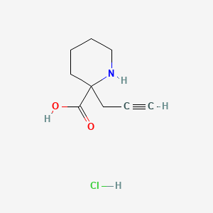 molecular formula C9H14ClNO2 B13587510 2-(Prop-2-yn-1-yl)piperidine-2-carboxylic acid hydrochloride 