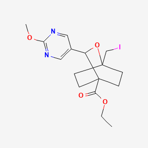 molecular formula C16H21IN2O4 B13587531 Ethyl 1-(iodomethyl)-3-(2-methoxypyrimidin-5-yl)-2-oxabicyclo[2.2.2]octane-4-carboxylate 