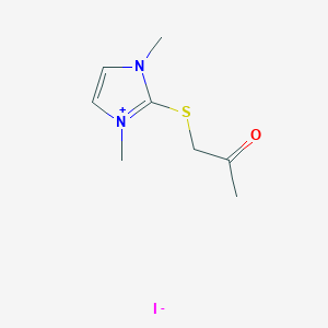 molecular formula C8H13IN2OS B13587533 1,3-Dimethyl-2-[(2-oxopropyl)sulfanyl]-1H-imidazol-3-ium iodide CAS No. 70529-90-7