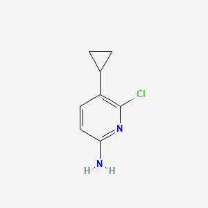 molecular formula C8H9ClN2 B13587563 6-Chloro-5-cyclopropylpyridin-2-amine 