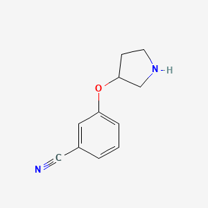 molecular formula C11H12N2O B13587569 3-(Pyrrolidin-3-yloxy)benzonitrile 