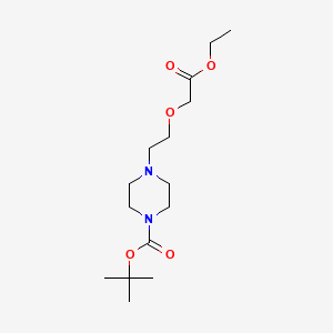 molecular formula C15H28N2O5 B13587599 tert-Butyl 4-(2-(2-ethoxy-2-oxoethoxy)ethyl)piperazine-1-carboxylate 