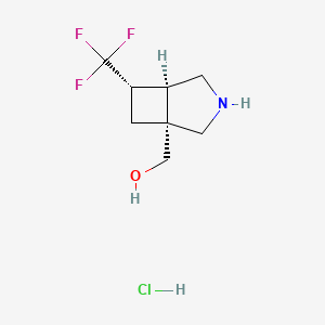 molecular formula C8H13ClF3NO B13587646 rac-[(1R,5R,6S)-6-(trifluoromethyl)-3-azabicyclo[3.2.0]heptan-1-yl]methanolhydrochloride 