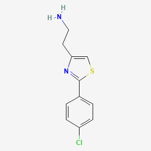 molecular formula C11H11ClN2S B1358766 2-(2-(4-Chlorophenyl)thiazol-4-yl)ethanamine CAS No. 26858-31-1