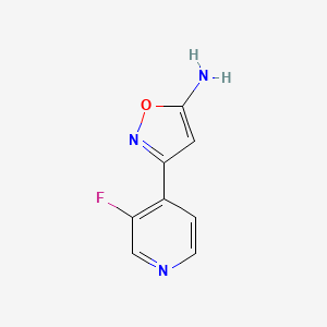 molecular formula C8H6FN3O B13587715 3-(3-Fluoropyridin-4-yl)isoxazol-5-amine 