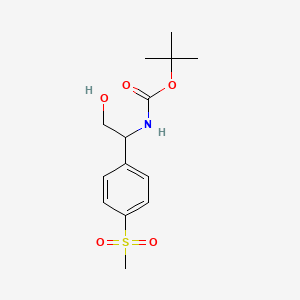 molecular formula C14H21NO5S B13587723 Tert-butyl (2-hydroxy-1-(4-(methylsulfonyl)phenyl)ethyl)carbamate 