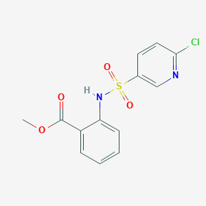 molecular formula C13H11ClN2O4S B13587734 Methyl 2-[(6-chloropyridin-3-yl)sulfonylamino]benzoate CAS No. 622803-51-4