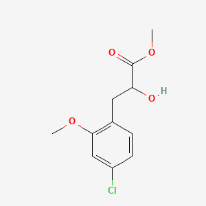molecular formula C11H13ClO4 B13587764 Methyl 3-(4-chloro-2-methoxyphenyl)-2-hydroxypropanoate 