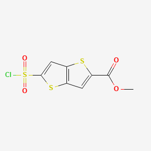 molecular formula C8H5ClO4S3 B13587790 Methyl5-(chlorosulfonyl)thieno[3,2-b]thiophene-2-carboxylate 