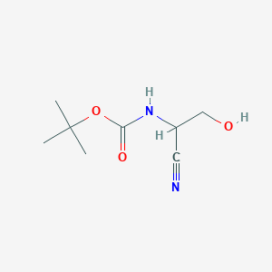 molecular formula C8H14N2O3 B135878 tert-butyl N-(1-cyano-2-hydroxyethyl)carbamate CAS No. 130780-94-8