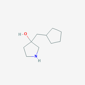 molecular formula C10H19NO B13587836 3-(Cyclopentylmethyl)pyrrolidin-3-ol 