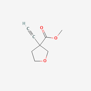 molecular formula C8H10O3 B13587868 Methyl3-ethynyloxolane-3-carboxylate 