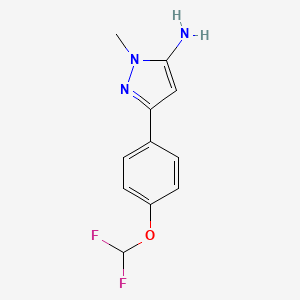 molecular formula C11H11F2N3O B13588047 3-(4-(Difluoromethoxy)phenyl)-1-methyl-1h-pyrazol-5-amine 