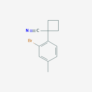 molecular formula C12H12BrN B13588081 1-(2-Bromo-4-methylphenyl)cyclobutane-1-carbonitrile 