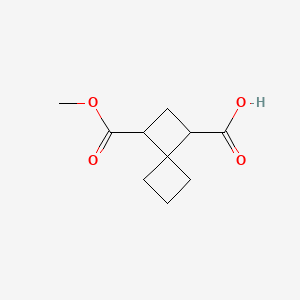 molecular formula C10H14O4 B13588093 3-(Methoxycarbonyl)spiro[3.3]heptane-1-carboxylicacid 
