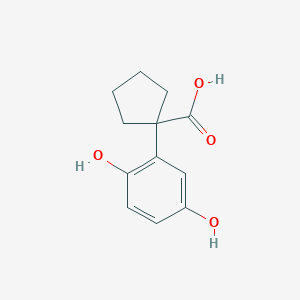 molecular formula C12H14O4 B13588101 1-(2,5-Dihydroxyphenyl)cyclopentane-1-carboxylic acid 