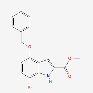 molecular formula C17H14BrNO3 B13588133 methyl 4-(benzyloxy)-7-bromo-1H-indole-2-carboxylate 