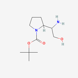 molecular formula C11H22N2O3 B13588146 Tert-butyl 2-(1-amino-2-hydroxyethyl)pyrrolidine-1-carboxylate 