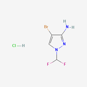 molecular formula C4H5BrClF2N3 B13588156 4-bromo-1-(difluoromethyl)-1H-pyrazol-3-amine hydrochloride 