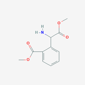 molecular formula C11H13NO4 B13588163 Methyl I+/--amino-2-(methoxycarbonyl)benzeneacetate CAS No. 754166-80-8
