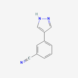 molecular formula C10H7N3 B13588164 3-(1H-pyrazol-4-yl)benzonitrile 