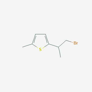 molecular formula C8H11BrS B13588254 2-(1-Bromopropan-2-yl)-5-methylthiophene 