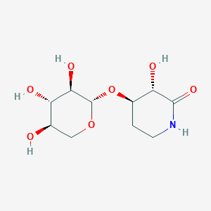 molecular formula C₁₀H₁₇NO₇ B135883 3-羟基-4-(3,4,5-三羟基-四氢吡喃-2-氧基)-哌啶-2-酮 CAS No. 284045-95-0