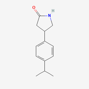 molecular formula C13H17NO B13588397 4-[4-(Propan-2-yl)phenyl]pyrrolidin-2-one 