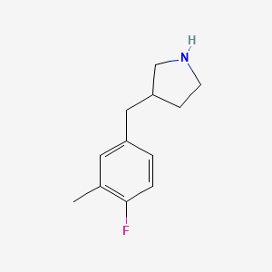 molecular formula C12H16FN B13588402 3-(4-Fluoro-3-methylbenzyl)pyrrolidine 