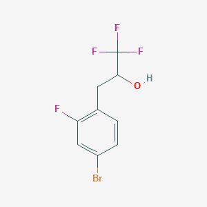 molecular formula C9H7BrF4O B13588417 3-(4-Bromo-2-fluorophenyl)-1,1,1-trifluoropropan-2-ol 