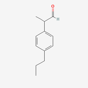 molecular formula C12H16O B13588418 2-(4-Propylphenyl)propanal 