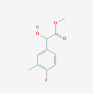molecular formula C10H11FO3 B13588444 Methyl 2-(4-fluoro-3-methylphenyl)-2-hydroxyacetate 