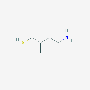 molecular formula C5H13NS B13588446 4-Amino-2-methylbutane-1-thiol 
