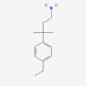 molecular formula C13H21N B13588470 3-(4-Ethylphenyl)-3-methylbutan-1-amine 