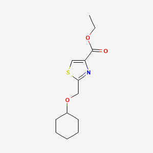 molecular formula C13H19NO3S B13588522 Ethyl2-[(cyclohexyloxy)methyl]-1,3-thiazole-4-carboxylate 