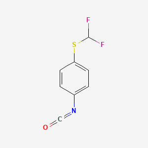 molecular formula C8H5F2NOS B13588613 Benzene, 1-[(difluoromethyl)thio]-4-isocyanato- 