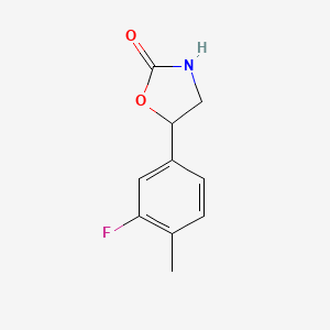 molecular formula C10H10FNO2 B13588637 5-(3-Fluoro-4-methylphenyl)oxazolidin-2-one 