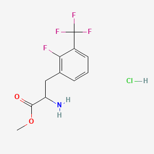 molecular formula C11H12ClF4NO2 B13588646 Methyl2-amino-3-[2-fluoro-3-(trifluoromethyl)phenyl]propanoatehydrochloride 