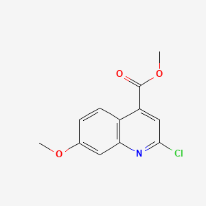 molecular formula C12H10ClNO3 B13588681 Methyl 2-chloro-7-methoxyquinoline-4-carboxylate 