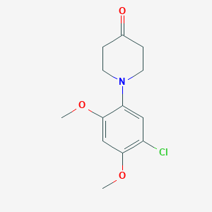 molecular formula C13H16ClNO3 B1358869 1-(5-Chloro-2,4-dimethoxyphenyl)piperidin-4-one CAS No. 250718-99-1