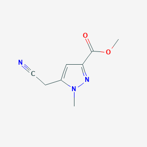 molecular formula C8H9N3O2 B13588698 methyl 5-(cyanomethyl)-1-methyl-1H-pyrazole-3-carboxylate 