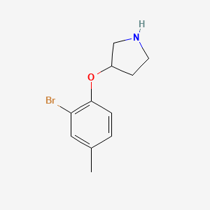 molecular formula C11H14BrNO B13588710 3-(2-Bromo-4-methylphenoxy)pyrrolidine 