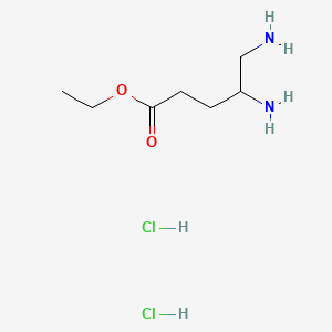 molecular formula C7H18Cl2N2O2 B13588733 Ethyl4,5-diaminopentanoatedihydrochloride 