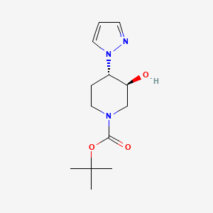 molecular formula C13H21N3O3 B13588741 rac-tert-butyl(3R,4R)-3-hydroxy-4-(1H-pyrazol-1-yl)piperidine-1-carboxylate 