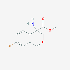 molecular formula C11H12BrNO3 B13588744 Methyl 4-amino-7-bromoisochroman-4-carboxylate 