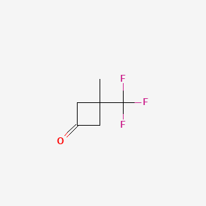 molecular formula C6H7F3O B13588753 3-Methyl-3-(trifluoromethyl)cyclobutan-1-one 