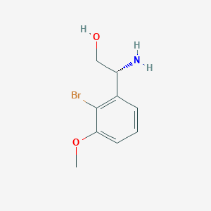molecular formula C9H12BrNO2 B13588828 (R)-2-Amino-2-(2-bromo-3-methoxyphenyl)ethan-1-ol 