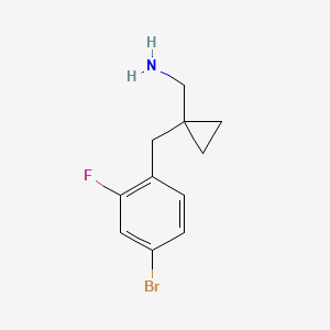 molecular formula C11H13BrFN B13588846 (1-(4-Bromo-2-fluorobenzyl)cyclopropyl)methanamine 